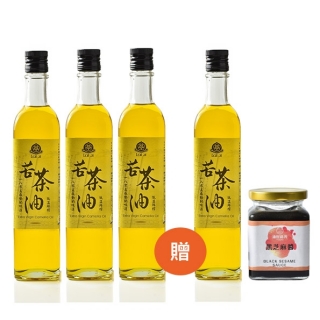 賴記苦茶油4入超值組,加贈黑芝麻醬一瓶。 賴記苦茶油4入超值組,加贈黑芝麻醬一瓶。